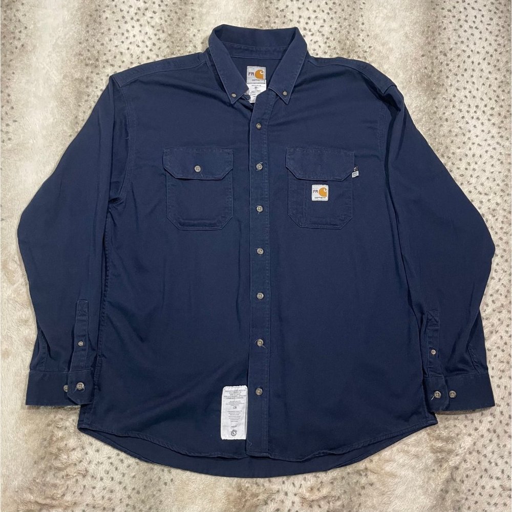 Carhartt FR, fire retardant, extra-large, navy blue workshirt